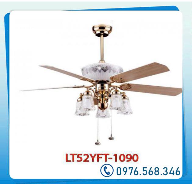  Bán Quạt trần cánh gỗ đèn trang trí  LT52YFT-1090 lắp phòng khách  loại tốt 
