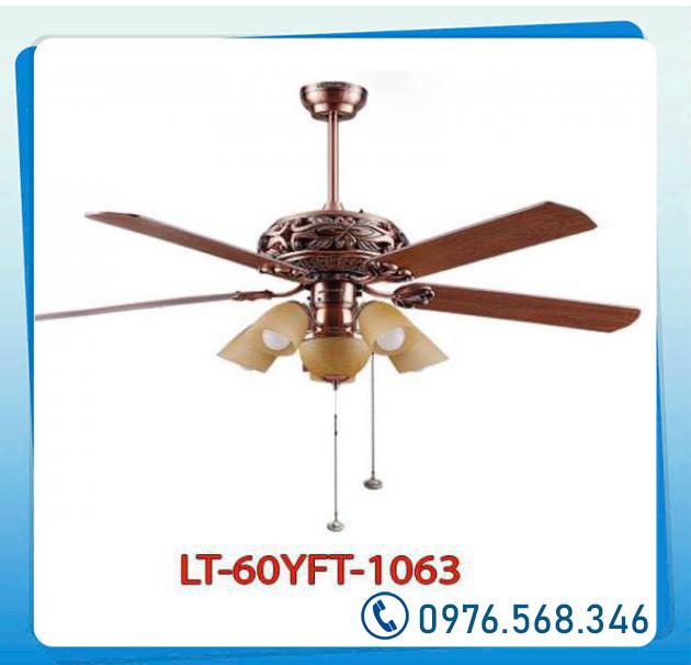  Bán Quạt trang trí 5 cánh có đèn LT-60YFT-1063 cổ điển giá rẻ 
