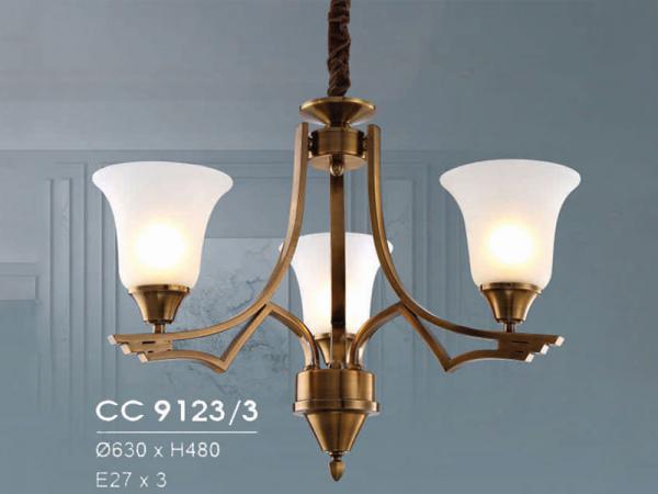 Đèn chùm đồng đá hiện đại trang trí siêu đẹp HFCC-9123/3
