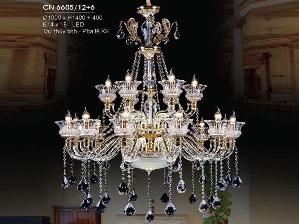 Đèn chùm pha lê hiện đại trang trí siêu đẹp HFCN-6605/12+6