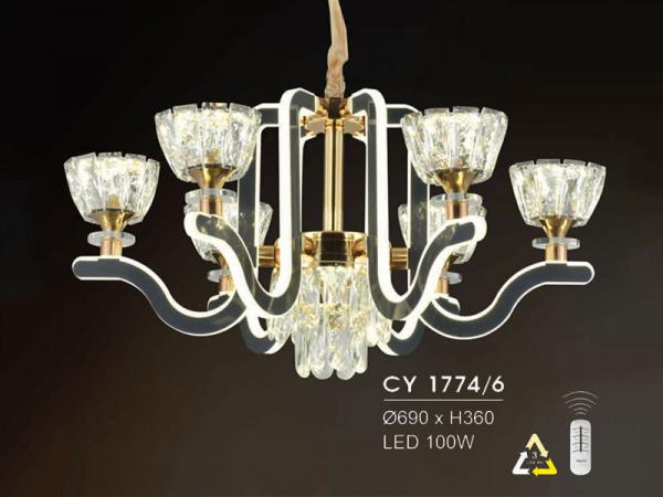 Đèn chùm pha lê hiện đại trang trí siêu đẹp HFCY-1774/6
