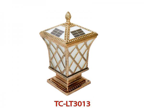 Đèn cổng năng lượng mặt trời LT3013 cao cấp mạ đồng siêu đẹp