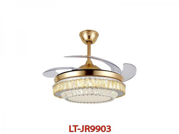Đèn kết hợp quạt cánh xếp pha lê LT-JR9903 hiện đại