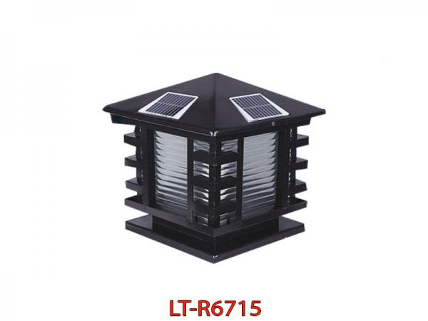 Đèn trụ hàng rào năng lượng mặt trời LT-R6715 màu đen