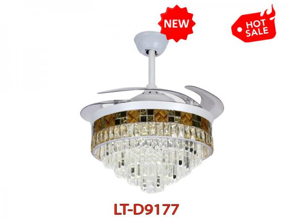 Quạt kết hợp đèn trang trí phòng khách LT-D9177 pha lê
