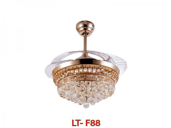 Đèn pha lê trang trí có kết hợp quạt LT-F12 trang trí phòng khách