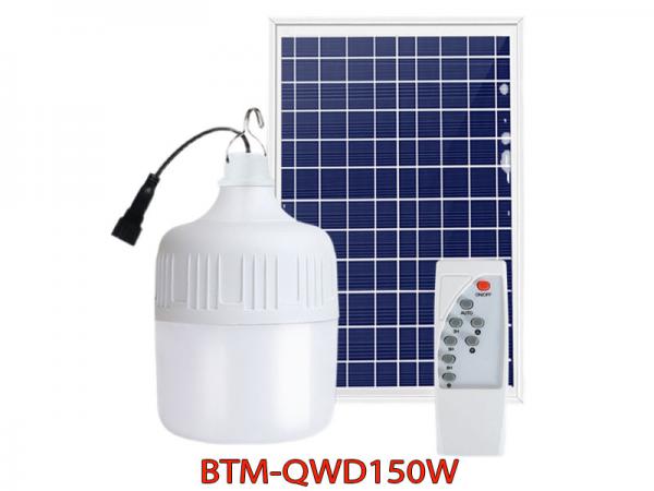 Đèn Bóng Búp Năng Lượng Mặt Trời 150W Siêu Sáng BTM-QWD150 3 Chế Độ Màu