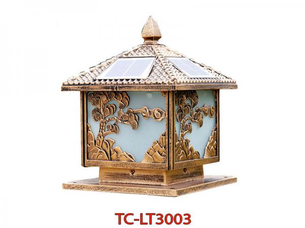Đèn cổng năng lượng mặt trời LT3003 hợp kim mạ đồng cao cấp
