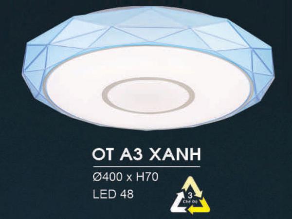 Đèn mâm ốp trần đồng trang trí tân cổ điển siêu đẹp HFOT-A3 XANH