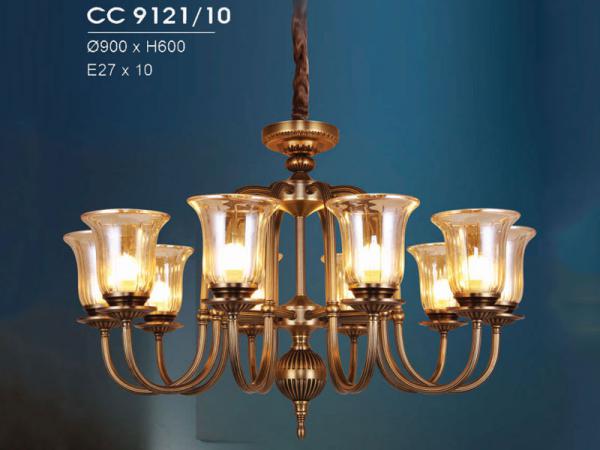 Đèn chùm đồng đá hiện đại trang trí siêu đẹp HFCC-9121/10