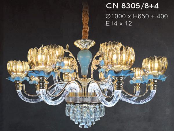 Đèn chùm pha lê hiện đại trang trí siêu đẹp HFCN-8305/8+4