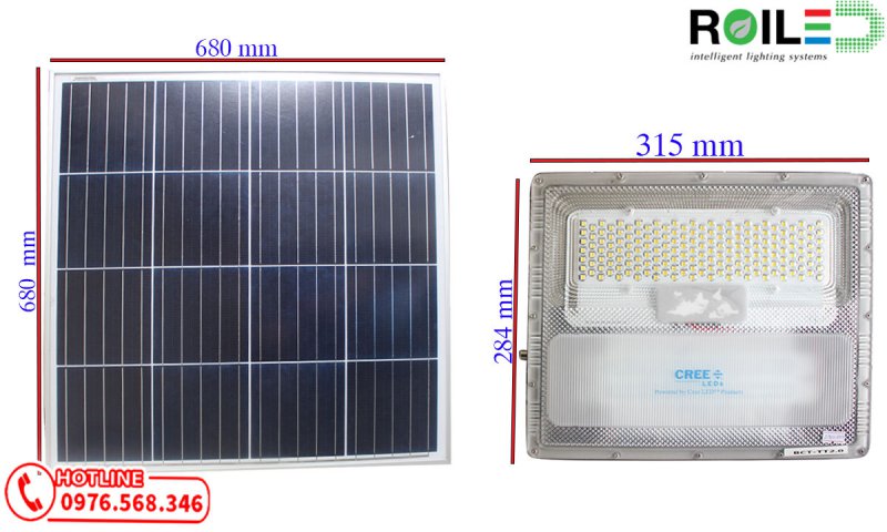 Đèn pha năng lượng mặt trời 300W cao cấp Roiled BCT 2.0 Đèn pha năng lượng mặt trời 300W cao cấp Roiled BCT 2.0