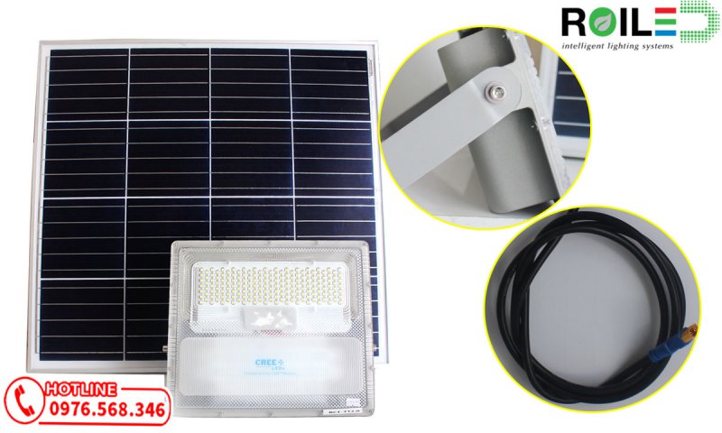 Đèn pha năng lượng mặt trời 300W cao cấp Roiled BCT 2.0 Đèn pha năng lượng mặt trời 300W cao cấp Roiled BCT 2.0