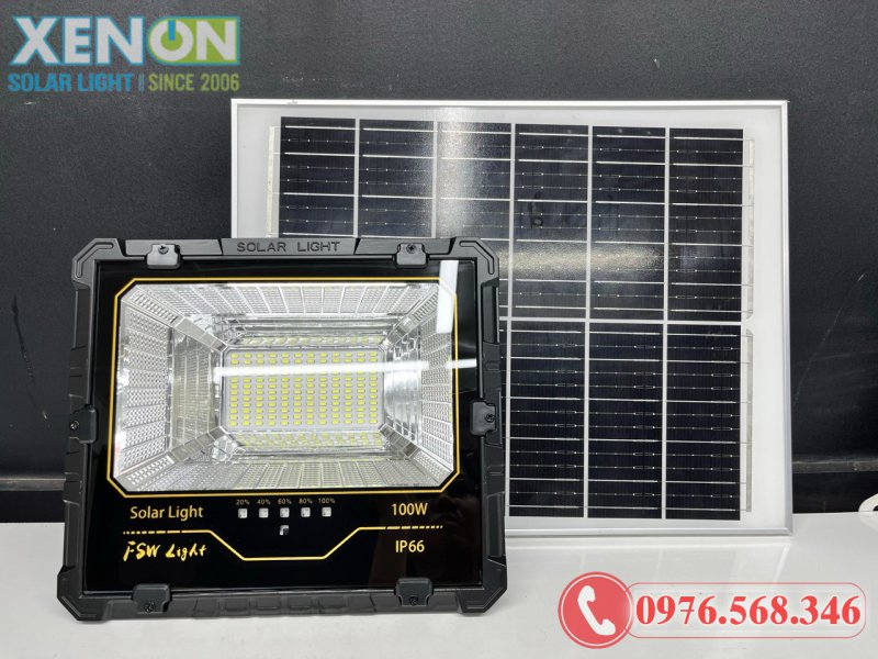 Đèn Pha Năng Lượng Mặt Trời FSW 100W – Siêu Sáng, Chống Nước IP66