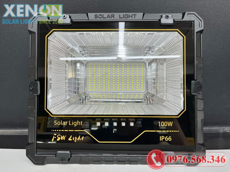 Đèn Pha Năng Lượng Mặt Trời FSW 100W – Siêu Sáng, Chống Nước IP66