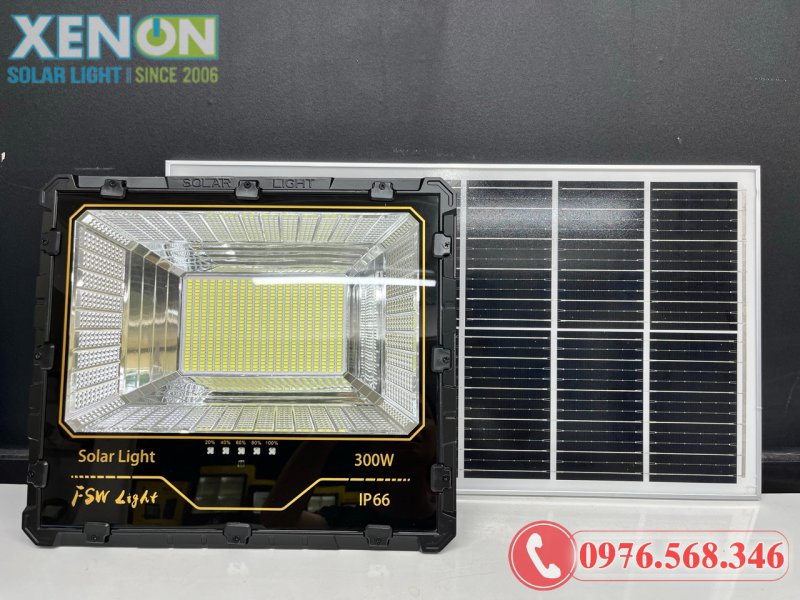 Đèn Pha Năng Lượng Mặt Trời FSW 300W – Siêu Sáng, Chống Nước IP66