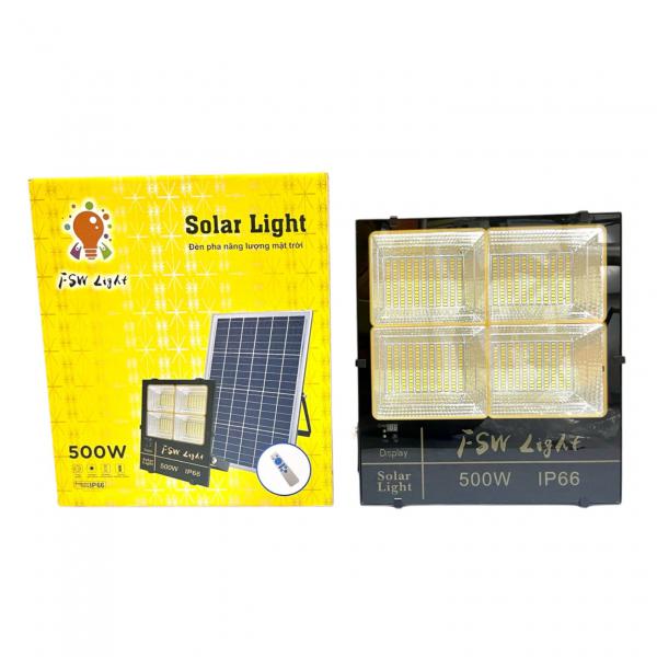 Đèn Pha Năng Lượng Mặt Trời FSW 500W 4 Ô – 3 Chế Độ Ánh Sáng, Chống Nước IP66 