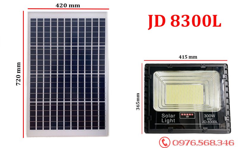 Đèn pha năng lượng mặt trời giá rẻ 300W Jindian JD-8300L Đèn pha năng lượng mặt trời giá rẻ 300W Jindian JD-8300L