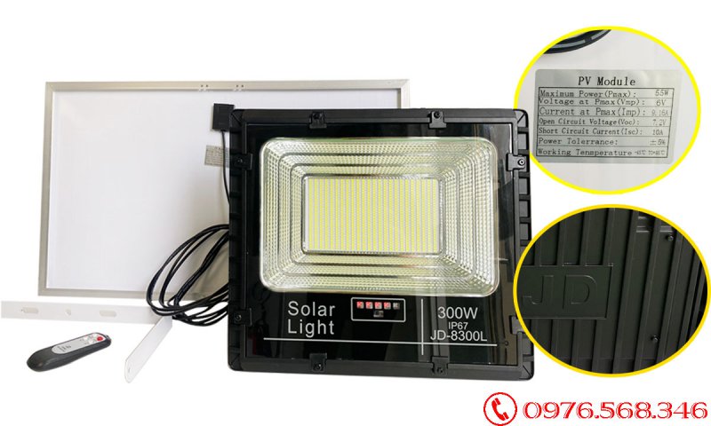 Đèn pha năng lượng mặt trời giá rẻ 300W Jindian JD-8300L Đèn pha năng lượng mặt trời giá rẻ 300W Jindian JD-8300L