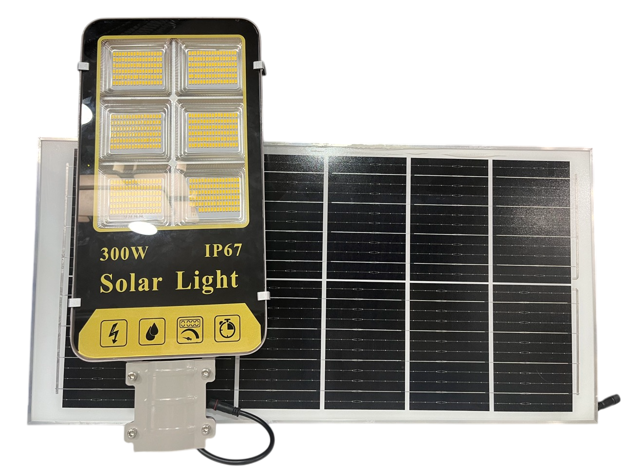 Đèn Đường Năng Lượng Mặt Trời Ánh Sáng Vàng 300W Chính Hãng – Siêu Sáng IP67 