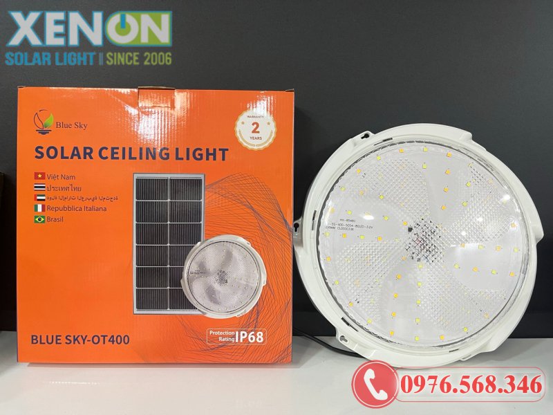 Đèn Ốp Trần Năng Lượng Mặt Trời 400W OT400W 3 Chế Độ Sáng