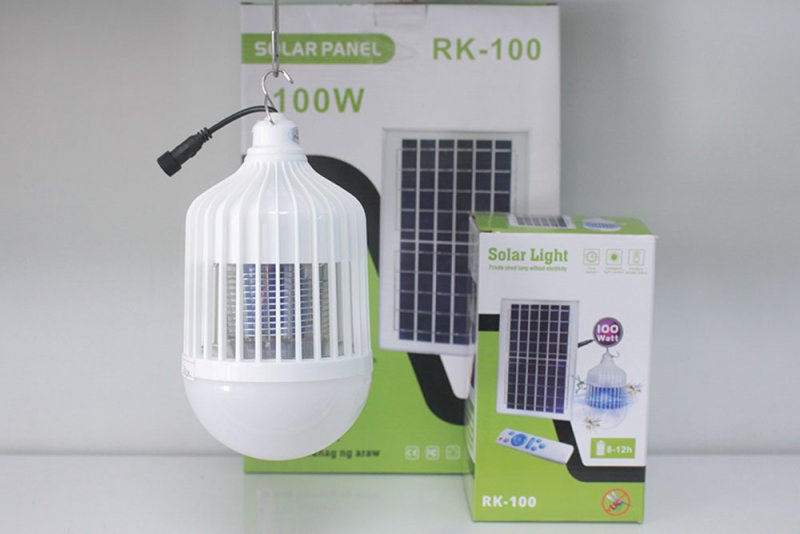 Đèn thả bóng búp bắt muỗi năng lượng mặt trời cao cấp RK 100w Đèn thả bóng búp bắt muỗi năng lượng mặt trời cao cấp RK 100w